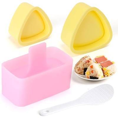 3 Pack Onigiri Sushi Maker Mold kit, Classic Triangle Rice Musubi Press Mold for Kid Lunch Bento, Home DIY
