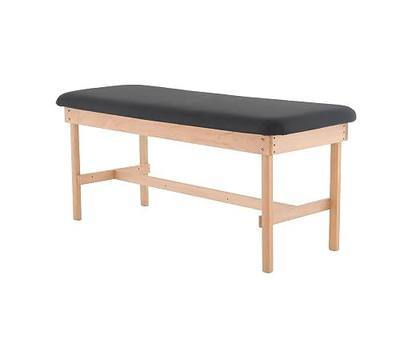 72" Medical Examination Table, Wooden Frame with Navy Cushion, Treatment Bench for Massage and Physical Therapy (Black)