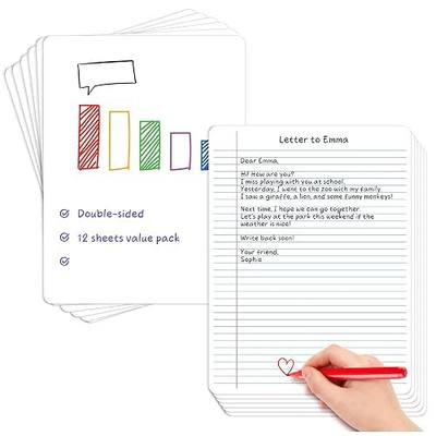 12 Packs Lined Paper College Ruled Whiteboard Paper, Dry Erase Notebook Sheets Reusable to Do List Small White Board with Lines for Students, Erasable Desk Notepad Teacher Classroom Supplies
