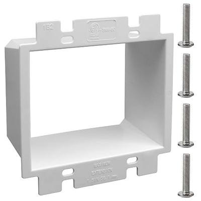 2-Gang BE2 Non-Metallic Electrical Power Outlet Box Extender | ETL Listed;Fire Rated for 2 Hours; 1-Pack; Outlet Box Extender for Power Switch Receptacles Accessories.