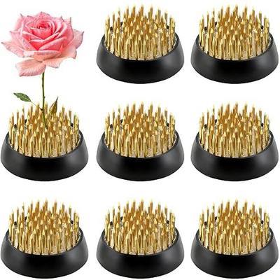 8Pcs 1.34 Inch Flower Frogs for Arrangements Vase Ikebana Kenzan Round Brass Floral Pin Frogs Stem Holder Flower Arranger Pin Fixed Tools for Home Decoration Craft (Gold)