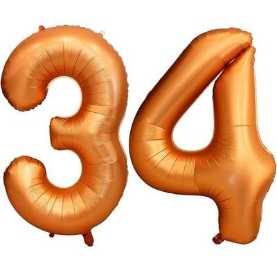 40 Inch Orange 34 Number Balloon Orange 43 Balloons Birthday Wedding Party digital Decorations (Number 34 or 43)