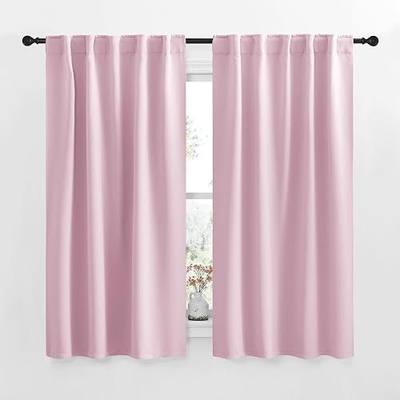 NICETOWN RV Curtains for Camper Windows - (Baby Pink Color) 42x50 Inch, 2 Panels Set, Thermal Insulated Room Darkening Blackout Drapes/Draperies with Rod Pocket & Back Tab for Half Window