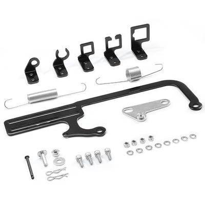304147 EZ EFI Car Cable Mounting Kit, Black Steel Throttle Cable Bracket, Adjustable Compatible with GM 700R4 Automatic Transmission (Black)
