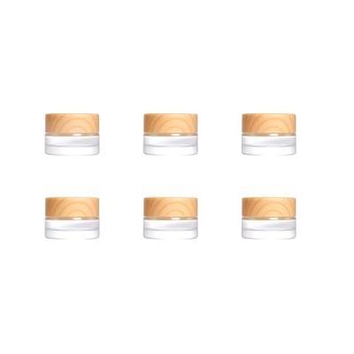 6Pcs 0.18 oz Small Travel Lotion Containers with lids Glass Sample Empty Round Cosmetic Jar Bottles for Creams Makeup Lotion Toiletries Storage (White, 5 gram)