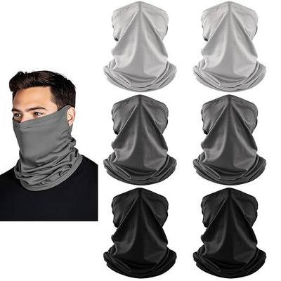 HONGTEYA 6 Pack Summer Neck Gaiter, UV Protection Cooling Face Mask Breathable Bandana Head Scarf Face Cover for Men Women