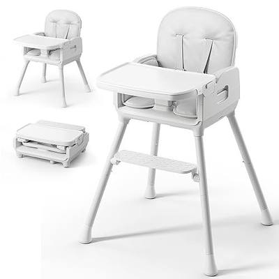 Obee Odee 3-in-1 Portable Baby High Chair for Babies and Toddlers (Grey) | Foldable High Chair for Toddlers with Adjustable Legs & Easy Clean Tray, Travel HighChairs for Indoor and Outdoor Use