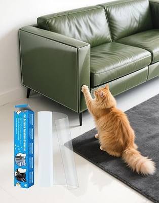 Cat Scratch Furniture Protector - Design for Leather Couch, 157"x11.8" Clear Couch Protector from Cat Claws, Thickened Anti-Scratch Adhesive Roll, Cuttable & Residue-Free, No Pins