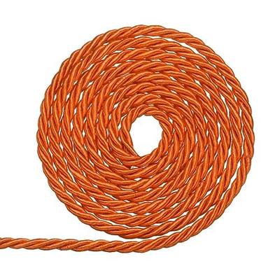 uxcell Twisted Cord Trim, 5mm/11 Yard Trim Cord Rope 3-Ply Polyester Silk Twine Braided Rope for Home Decor Graduation, Orange