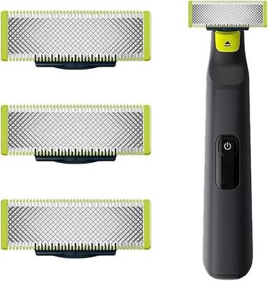 Set of 3 Replacement Blades for OneBlade – Upgraded Stainless Steel Blades Compatible with OneBlade Electric Trimmer & Shaver