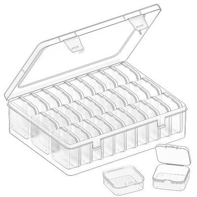 Bead Organizer Box, 31 Pcs Clear Plastic Storage Containers with Hinged Lids Mini Boxes for Jewelry Making, Crafts, DIY, Seed, Small Parts