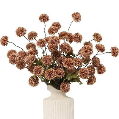 6pcs Artificial Flowers Faux Silk Pompon Mum,Small Mini Chrysanthemum Ball | DIY Wedding Bouquets Centerpieces Vase Home Table Kitchen Decoration