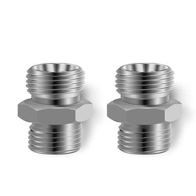 2pcs M16 to M16 Carbon Stee Fittings Adapters for Mini Excavator Adapting, Reducing Or Enlarging Connect Such Air Pipe, Fuel Pipe, Water Pipe, Etc Full Port Straight Pipe Fitting Connector
