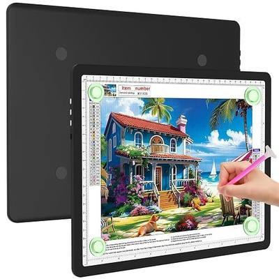 Elice Magnetic A4 Light Board for Diamond Painting, Ultra-Thin Tracing LED Light Box with Side Buttons, Super Bright Diamond Art Light Pad, Light Table for Drawing, Sketching, Weeding Vinyl - Black