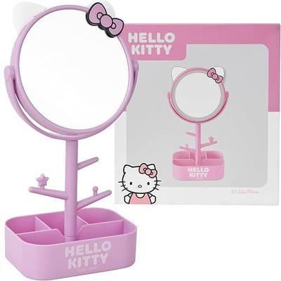 Get Trend Hello Kitty Sanrio Mirror with Jewelry Stand for Girls, Teens, Kawaii Makeup Mirror, Jewelry Holder, Bracelet Holder, Gifts for Girls (Pink Hello Kitty)
