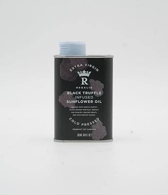 Regalis Cold Pressed Black Truffle Oil – Non-GMO Gourmet Finishing Oil in Premium Metal Tin, 350ml