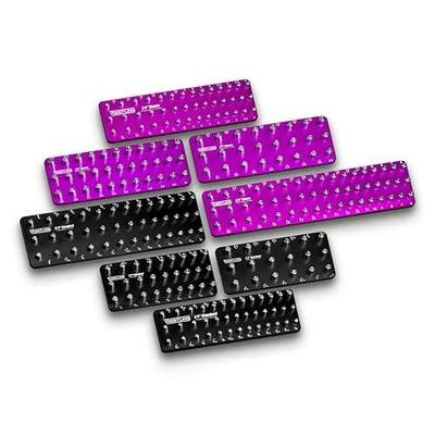 Westling USA Premium Aluminum Professional 8 Piece Socket Tray/Organizer Set, Holds 273 Standard and Metric Sockets (Black/Purple, 3 Row)