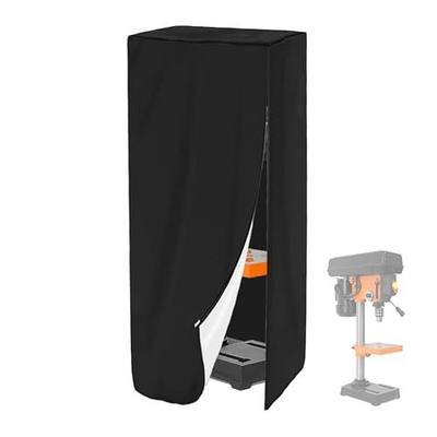 Drill Press Cover Waterproof Oxford Fabric Table Top Benchtop Drill Press Cover with Side Zipper & Drawstring Dustproof Protection for Workshop Tools Easy Clean Foldable (Black, 16x26x38in)