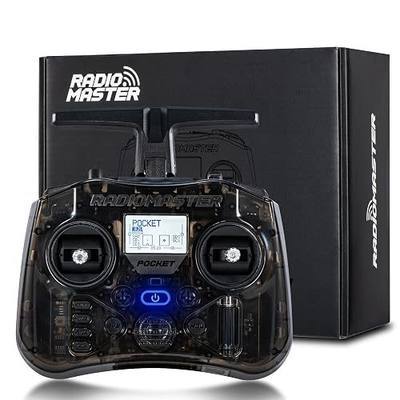 Radiomaster Pocket ELRS Remote Controller Portable Hall Gimbal EdgeTX Transmitter with LED Light for FPV Drone/RC Helicopter&Car Boats&Multirotor (Battery Not Included)
