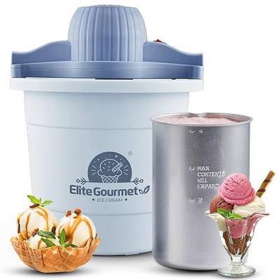 Elite Gourmet EIM350 4Qt 50W Electric Ice Cream Maker, Periwinkle