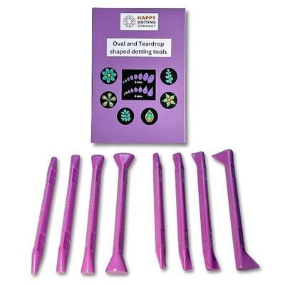 Happy Dotting Company Oval & Teardrop Dotting Tools for Mandala Painting — 8 Double-Ended Specialty Geometry Set | Nail Art, Rock Painting & Canvas | Includes Oval, Teardrop Shaped Tips