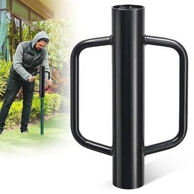 12 LB Fence Post Driver - 17 inch Manual T-Post Pounder, 2.7” Inner Diameter Metal Garden Stake Driver for T-Posts, U-Posts, Backyard Projects, Deer Fence, Chicken Coop, Small Farm Fencing