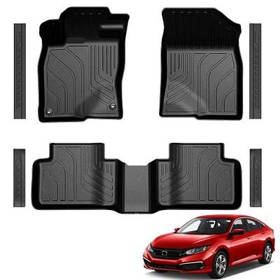 Floor Mats for 2016-2021 Honda Civic Sedan/Coupe/Type R/Insight | (2017-2021 Hatchback), All Weather Floor Liners & Door Sill Guards, Custom Fit Precise Coverage, Waterproof TPE Material