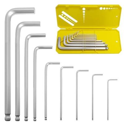 9 PCS Hex Key Set, Ball-End Allen Wrench Set, Metric 1.5-10MM | CR-V Allen Key Set-Hex Wrench Set, Ergonomic Non-Slip Portable Storage Case for Furniture, Bike, Electronics