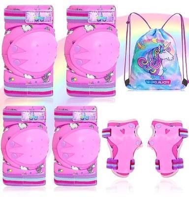 Kids Knee Pads and Elbow Pads Set for Unicorn Skating Rollerblading Cycling - Protective Gear with Wrist Guards for Boys Girls Ages 3-6-8-12