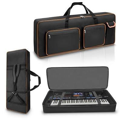 LIWSHWZ 76 Key Keyboard Case,Soft Padded Keyboard Gig Bag Case with Handle and Adjustable Shoulder Straps,46.4"X17.7"X5.7" keyboard Travel Bag 76 Key With 5-Pocket for Keyboard Accessaries