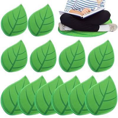 12 Pcs Green Leaf Carpet for Classroom Sitting 16 Inch Classroom Rug Back to School Floor for Preschool Non Slip Carpet Sitting Floor Seats for Preschool Daycares School Learning Playing Area