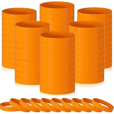 CHRORINE 100 Pcs Plain Silicone Wristbands Bulk Blank Rubber Bracelets Unisex Party Game Supplies