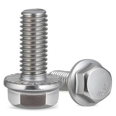 48Pcs M6-1.0 x 16mm Flanged Hex Head Bolts,External Flange Hex Drive Screws,304 Stainless Steel 18-8 Fully Threaded