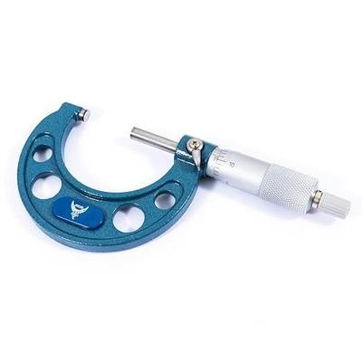 PEC Tools 1-2" Outside Micrometer | Industrial-Grade Precision Measuring Tool, Hardened Steel, High-Accuracy with Ratchet Stop, Carbide-Tipped Measuring Faces