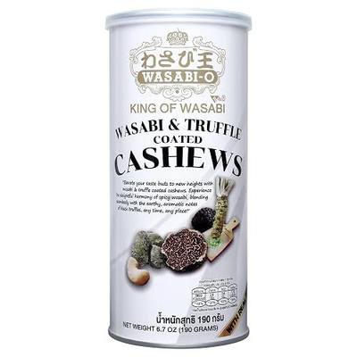 WASABI-O Real Wasabi and Truffle Coated Cashews - Gourmet Snack 6.7oz
