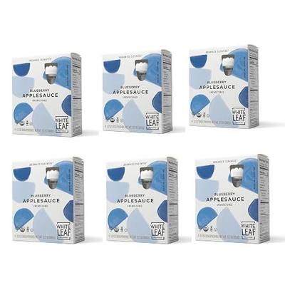 White Leaf Applesauce Pouches, Organic Toddler Snack, Blueberry, 24 Pack | No Added Sugar, Non-GMO, BPA-Free Regeneratively Farmed, Travel Size Squeeze Apple Sauce Pouch for Adults and Children