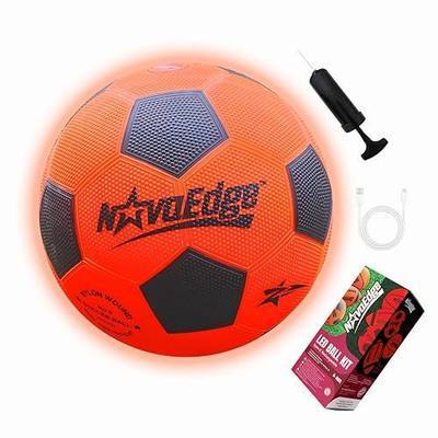 Glow in The Dark Soccer Ball | USB-C Rechargeable LED Light Up Ball | Official Size 5 for Kids & Adults | Gift for Boys & Girls Ages 6+ | Indoor Outdoor Night Games