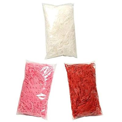 Valentine’s Day Raffia Paper Shreds, 300g Shredded Paper for Gift Box, Crinkle Cut Paper Shred Filler for Gift Wrapping & Basket Filling(Red, white, pink)