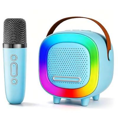 Mini Karaoke Machine Speaker for Kids Adults, Portable Bluetooth with 1 Wireless Microphones, Children's Day Birthday Gift Ideas for Toys for Teens Boys and Girls Aged 4, 5, 6, 7, 8, 9, 10, 11, 12+