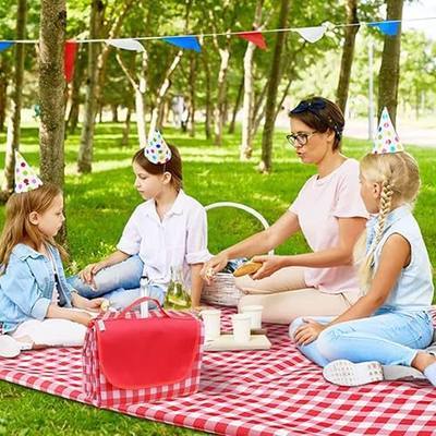 Lchkrep Picnic Blanket Beach Blankets 80"x60" Large Sandproof Waterproof Camping Portable Travel Blanket Play Mat for Outdoor Indoor Family Beach Park Grass,Hiking, Music Festival (Red)