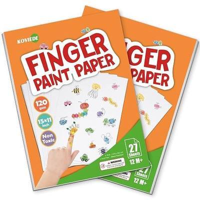 Finger Paint Paper Pad, KOVIEDE 2 Pack 54 Sheets 15x11 Inch Large Drawing Pad for Kids Finger Painting & Artists, Thick Art Supplies for Toddlers