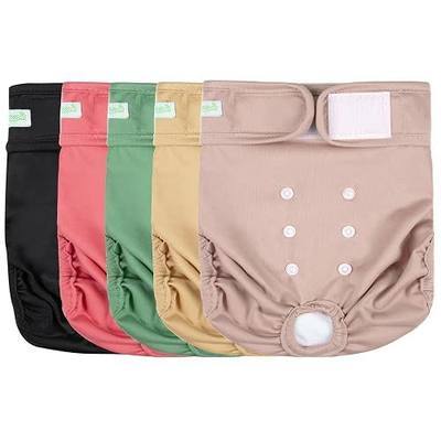 wegreeco Female Dog Diapers, Washable Reusable Pet Puppy Doggie Diapers for Small Medium Large Female Dogs in Heat Period, Doggy Period Panties, 5 Pack, Small
