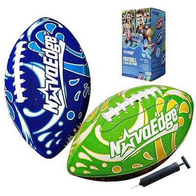 Hydro Water Football - 10.4-Inch Neoprene Pool Football for All Ages | for Water Play in Pool, Lake & Beach | Secure-Grip with Real Laces | Includes Pump | Choose 1 or 2 Ball Pack
