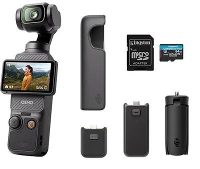 DJI Osmo Pocket 3 Capture More Combo, 1 CMOS 4K and 120fps Gimbal | 3-Axis Stabilization, 2-Inch Rotatable Touchscreen, Full-Pixel Pdaf, Activetrack, 1300mah Battery