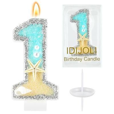 Beach Birthday Candle Starfish Number 1 Candles 1st Cake Candle Blue Birthday Cake Topper Cupcake Decorations Party Decor Anniversary Celebrations Supplies Favors