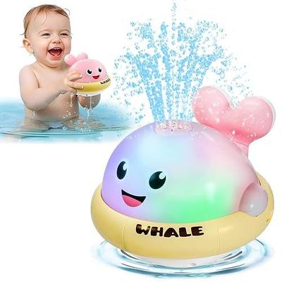 Bath Toys for Kids Age 1-3, Light Up Baby Bath Toys for 1 2 3 Year Old Girl, Pool Water Toys for Toddlers Whale Bathtub Toys for 1 2 3 Year Old Boys & Girls Birthday Gifts (Pink)