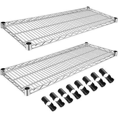 MorningRo 2 Pack Additional Wire Shelf for Wire Shelving Units Chrome Finish Shelving Weight Capacity 600-800 Lb, Heavy Steel Industrial for Warehouses, Closets, Kitchen(Sliver,18" W X 48" L)