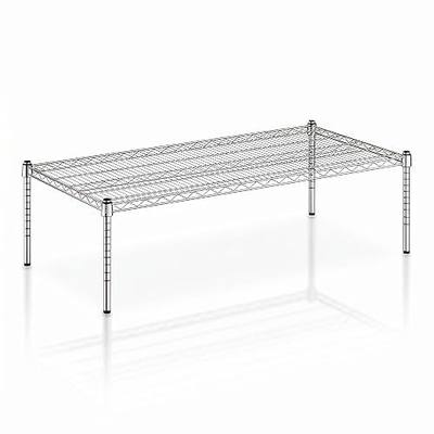 24" x 48" x 14" Chrome Wire Storage Shelf, Dunnage Rack, Commercial 1 Tier Small Shelf