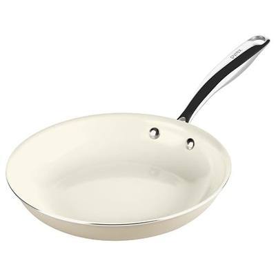 Pyrex 10-Inch Fry Pan Ceramic Cookware with Stainless Steel Handle, Healthy Nonstick Ceramic Coating, Induction Compatible Stainless Steel, PFAS Lead Cadmium BPA Free