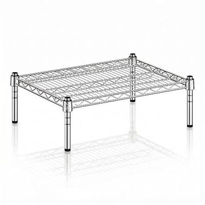 18" x 24" x 8" Chrome Wire Storage Shelf, Dunnage Rack, Commercial 1 Tier Small Shelf